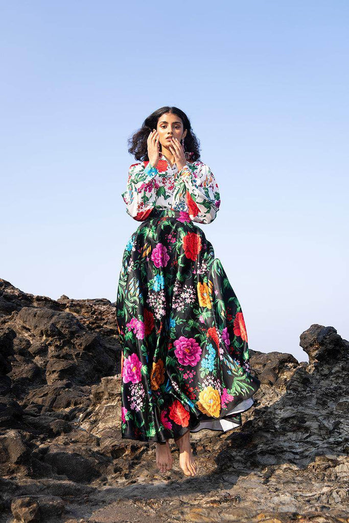 FLORAL PRINTED MAXI SKIRT SET - dash and dot dash and dot