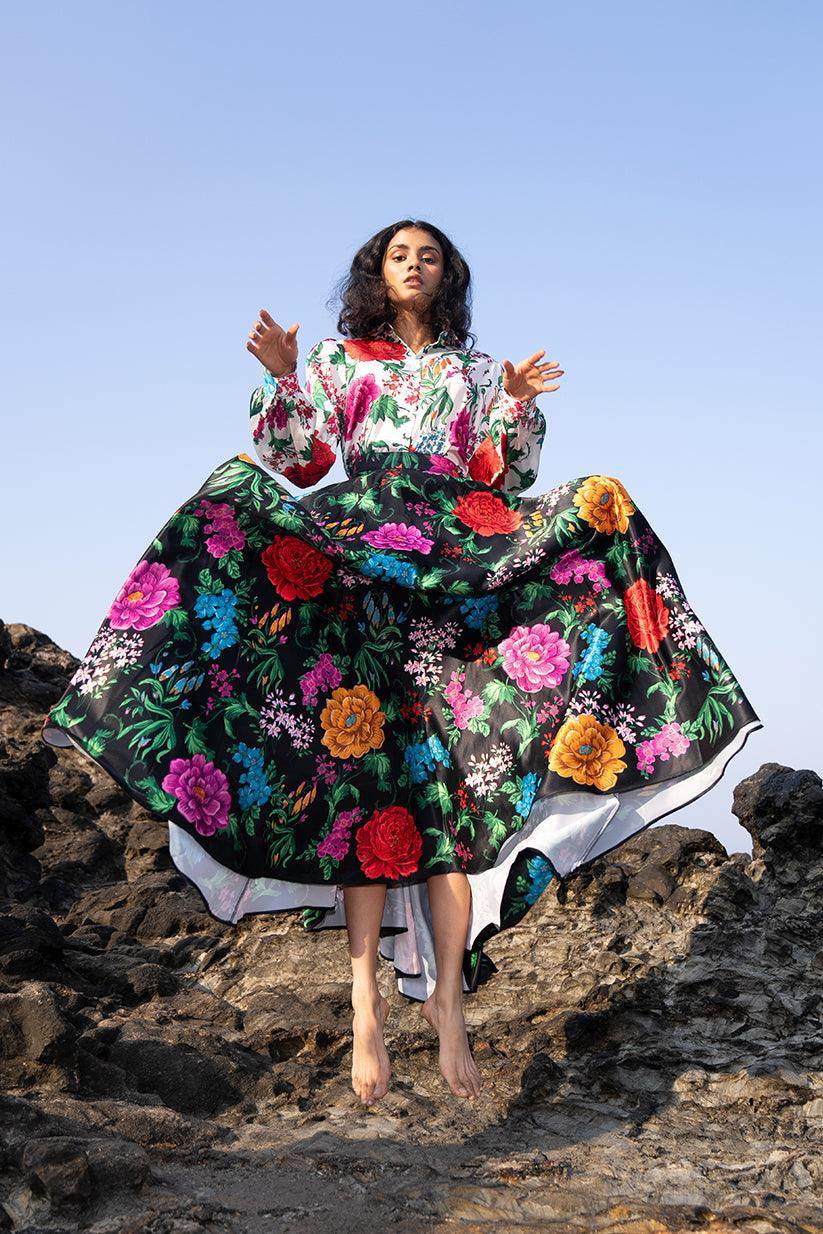 PRINTED WHITE BLOUSE - dash and dot