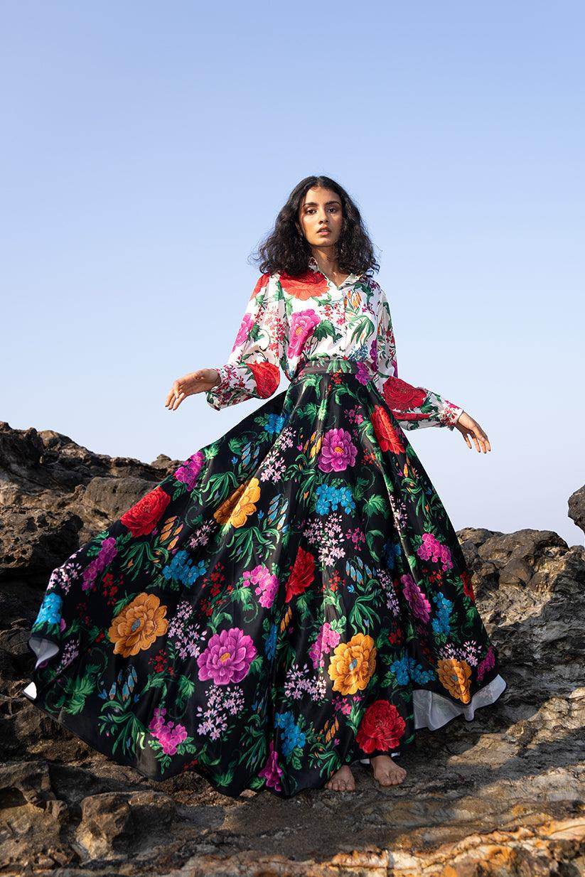 PRINTED WHITE BLOUSE - dash and dot