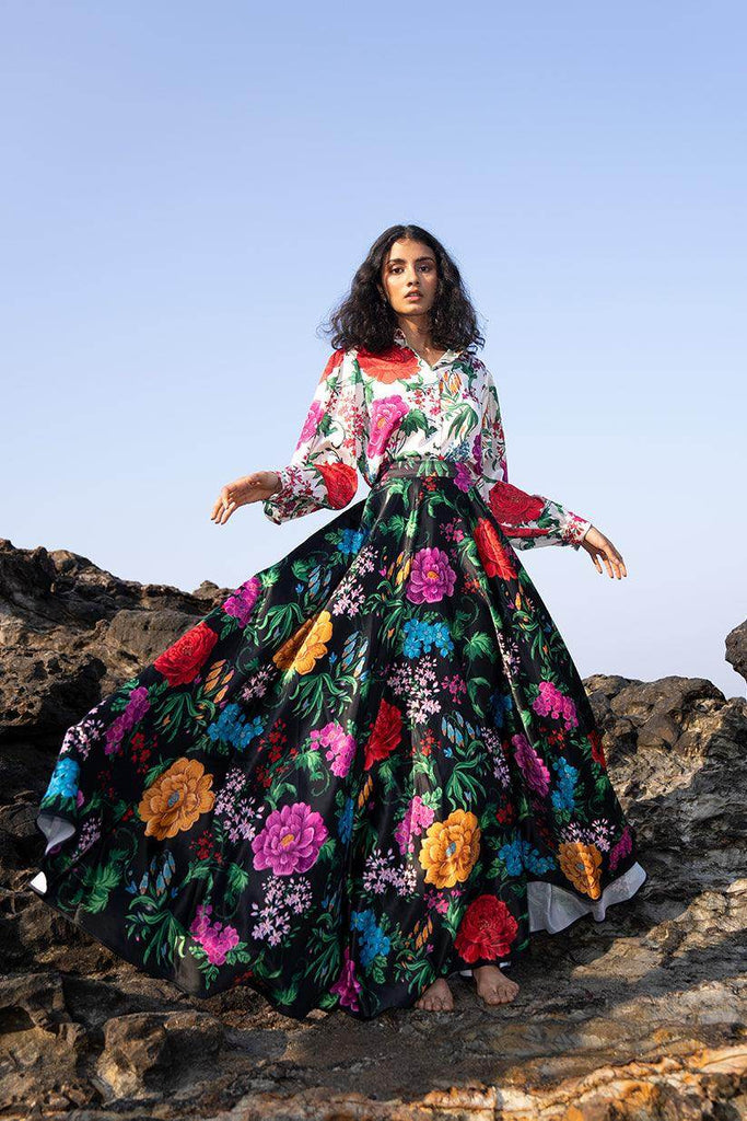 FLORAL PRINTED MAXI SKIRT SET - dash and dot dash and dot