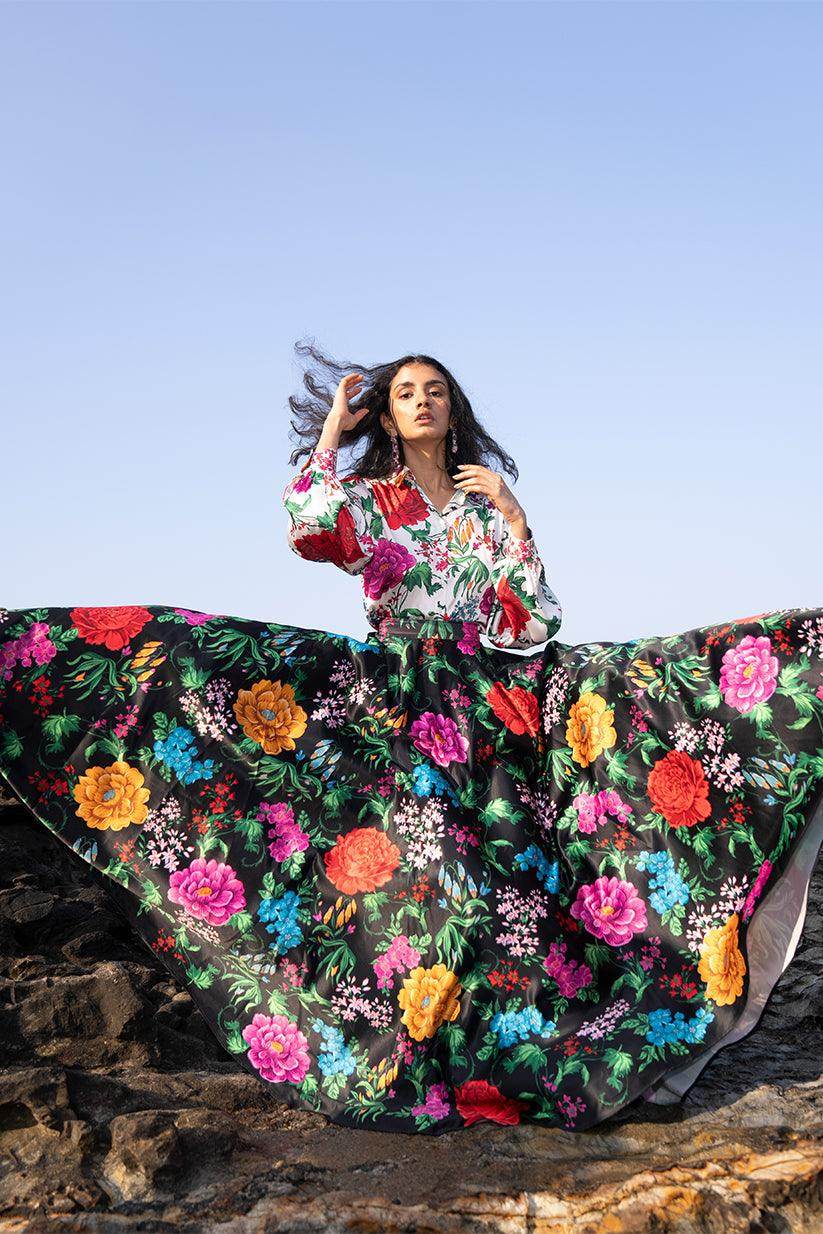 PRINTED WHITE BLOUSE - dash and dot