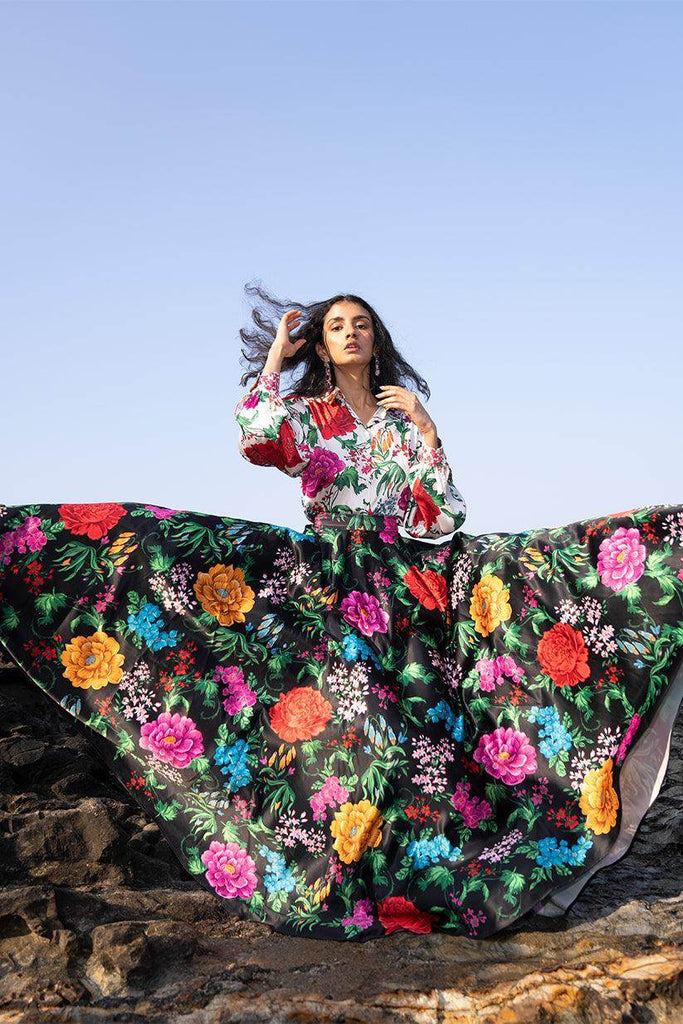 FLORAL PRINTED MAXI SKIRT SET - dash and dot dash and dot