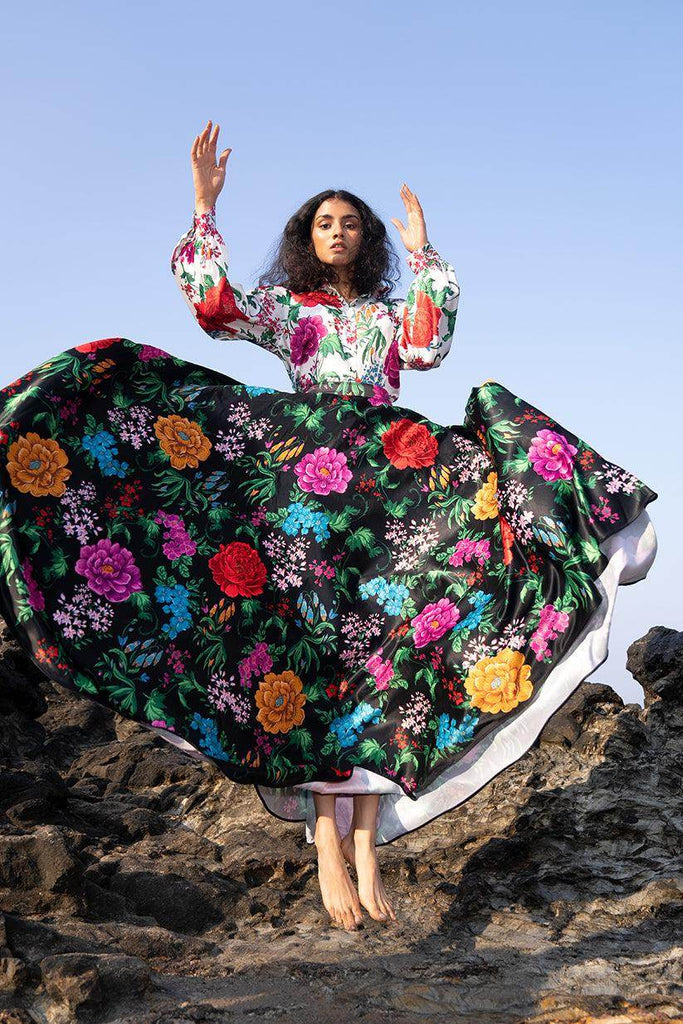 FLORAL PRINTED MAXI SKIRT SET - dash and dot dash and dot