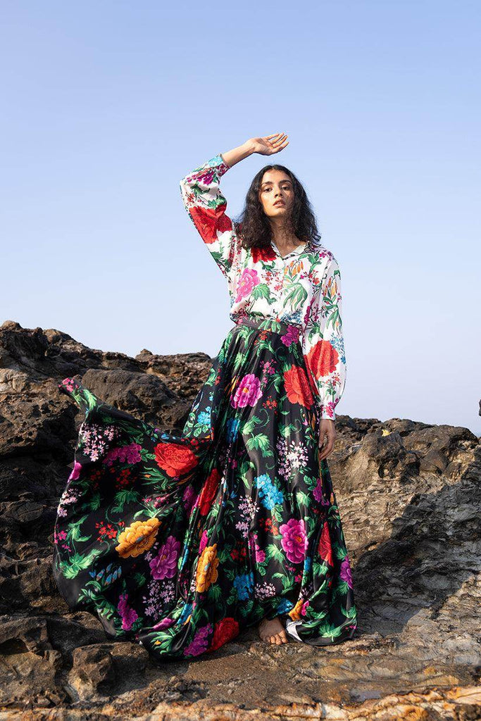 FLORAL PRINTED MAXI SKIRT SET - dash and dot dash and dot