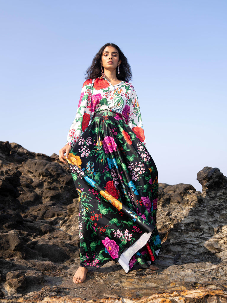 PRINTED BLACK SKIRT - dash and dot dash and dot