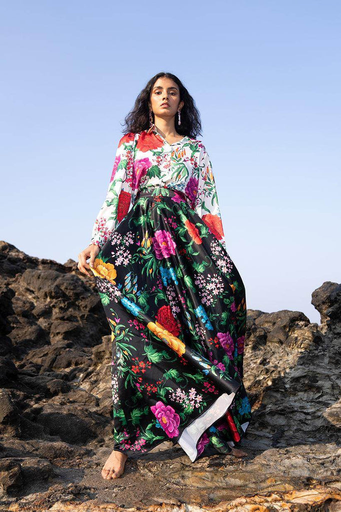 FLORAL PRINTED MAXI SKIRT SET - dash and dot dash and dot