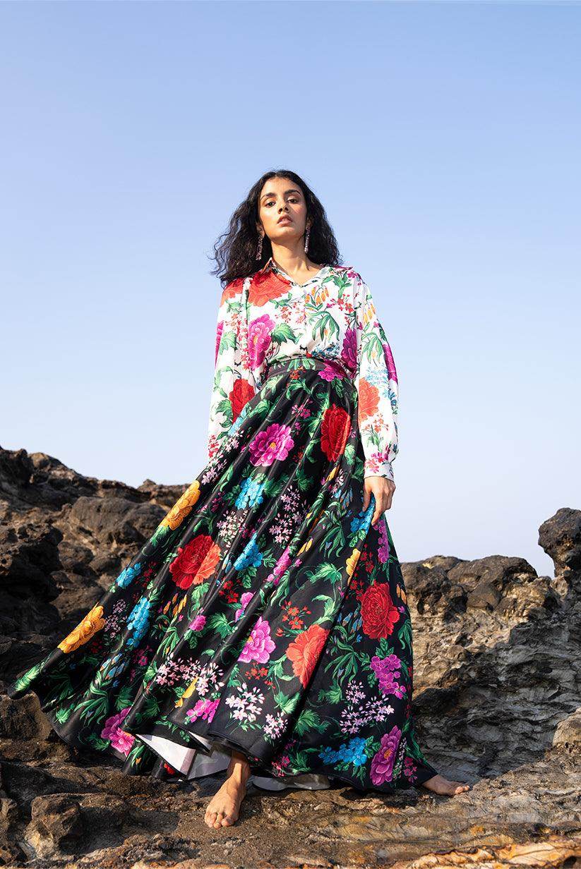 PRINTED WHITE BLOUSE - dash and dot