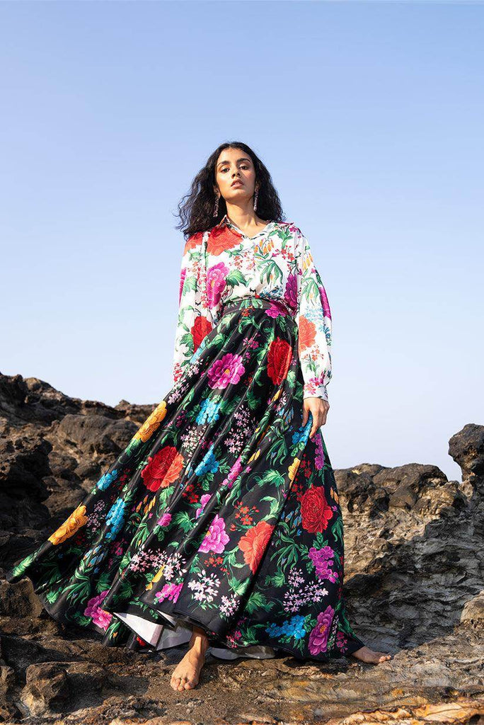 FLORAL PRINTED MAXI SKIRT SET - dash and dot dash and dot