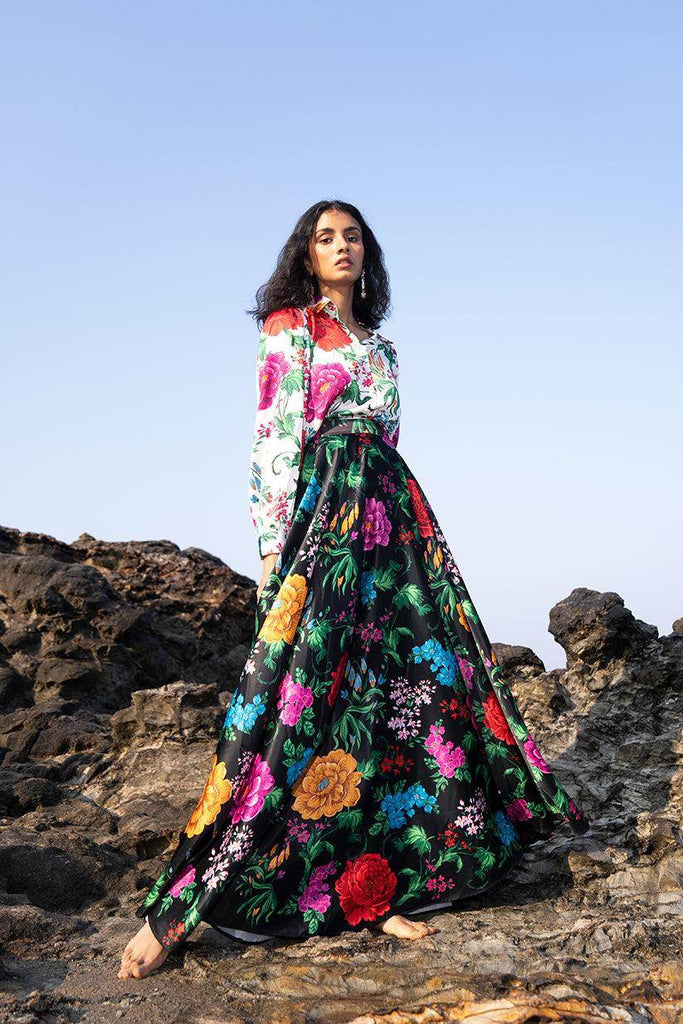 FLORAL PRINTED MAXI SKIRT SET - dash and dot dash and dot