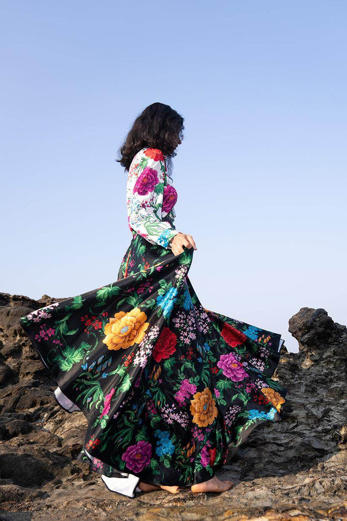 FLORAL PRINTED MAXI SKIRT SET - dash and dot dash and dot