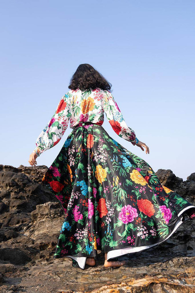 FLORAL PRINTED MAXI SKIRT SET - dash and dot dash and dot