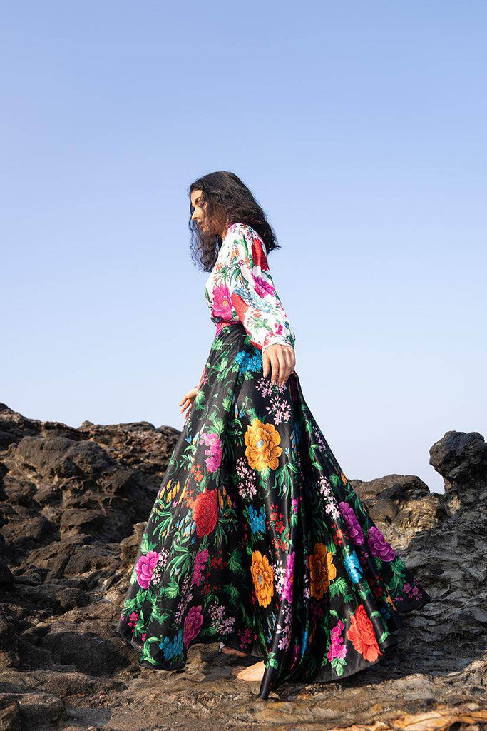 FLORAL PRINTED MAXI SKIRT SET - dash and dot dash and dot