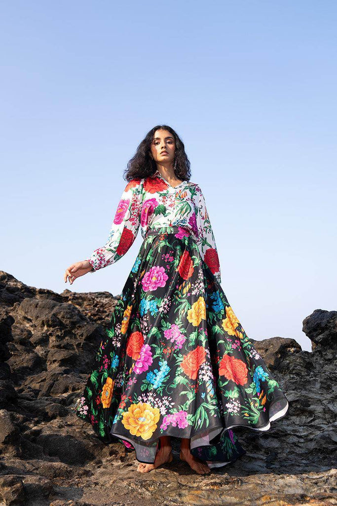 FLORAL PRINTED MAXI SKIRT SET - dash and dot dash and dot