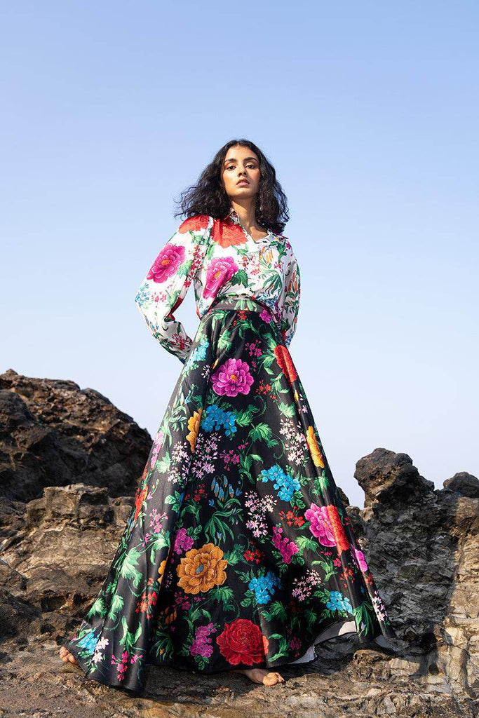 FLORAL PRINTED MAXI SKIRT SET - dash and dot dash and dot