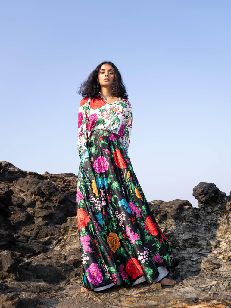 PRINTED BLACK SKIRT - dash and dot dash and dot