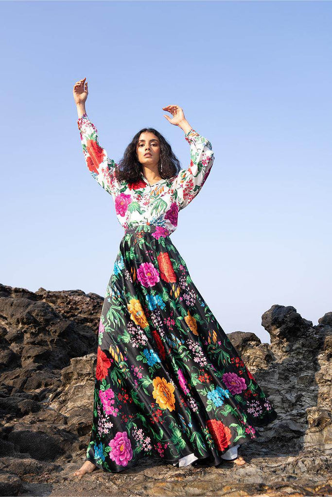 FLORAL PRINTED MAXI SKIRT SET - dash and dot dash and dot