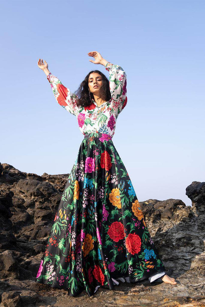 FLORAL PRINTED MAXI SKIRT SET - dash and dot dash and dot