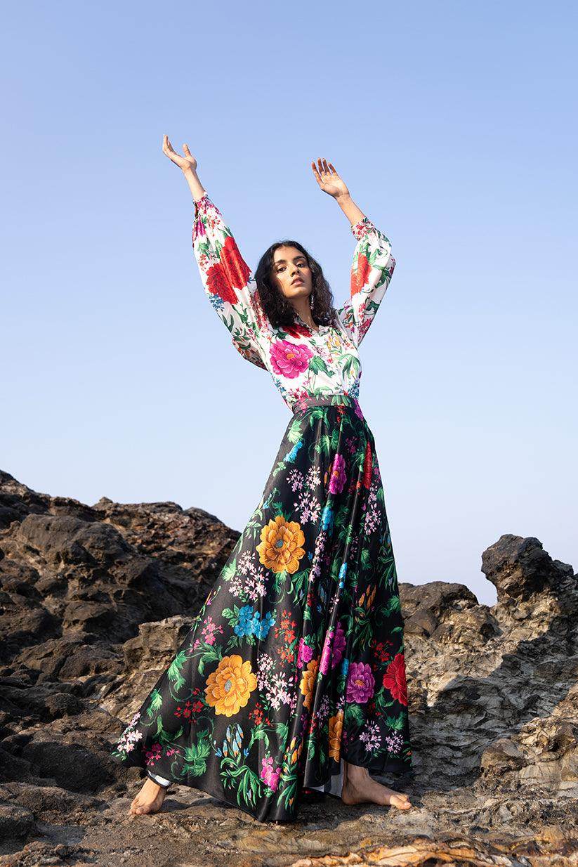 PRINTED WHITE BLOUSE - dash and dot