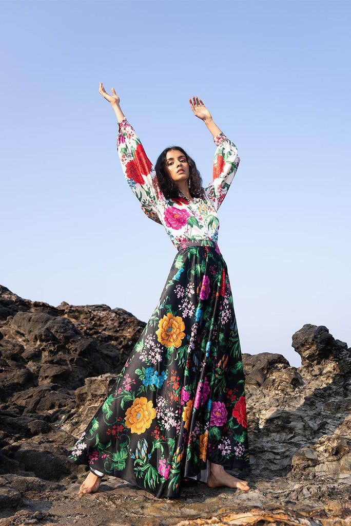 FLORAL PRINTED MAXI SKIRT SET - dash and dot dash and dot