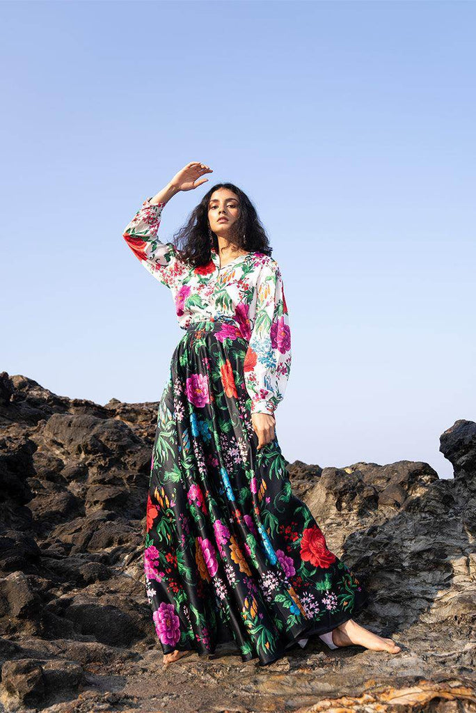 FLORAL PRINTED MAXI SKIRT SET - dash and dot dash and dot