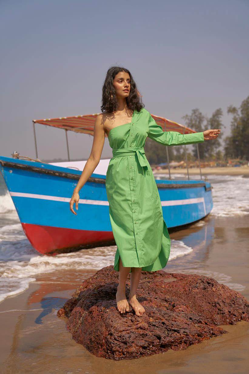 SINGLE SLEEVE SHIRT DRESS - dash and dot