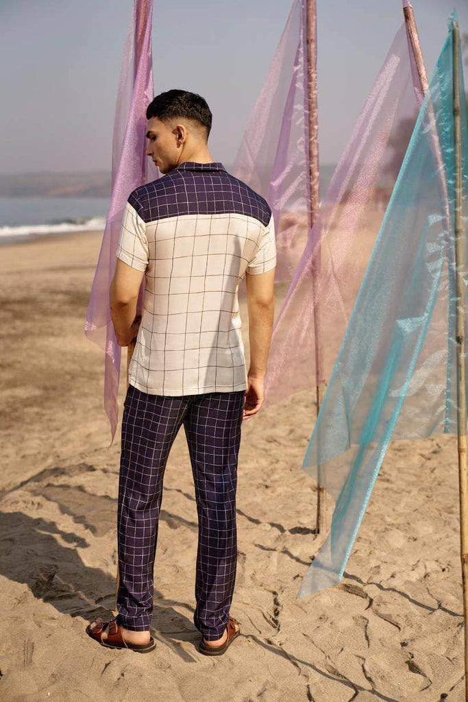 NAVY CHECK PANT - dash and dot dash and dot