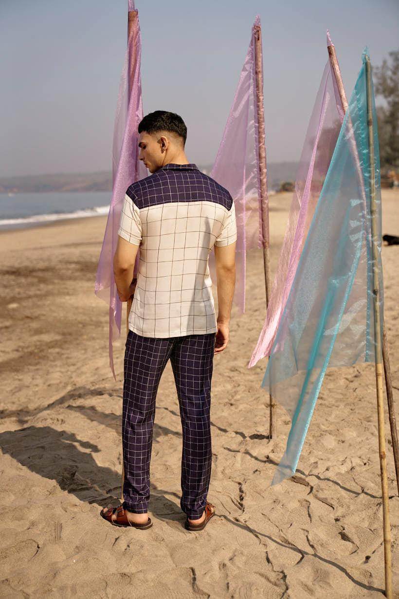 NAVY CHECK PANT - dash and dot