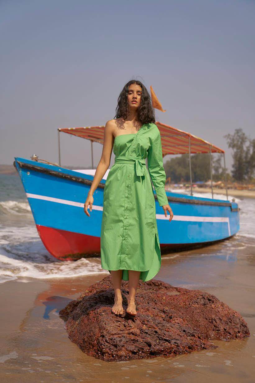 SINGLE SLEEVE SHIRT DRESS - dash and dot