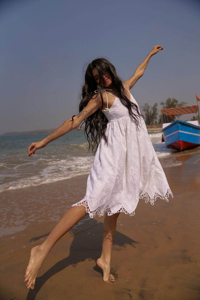 SCALLOPED EMBROIDERED MINI - dash and dot dash and dot