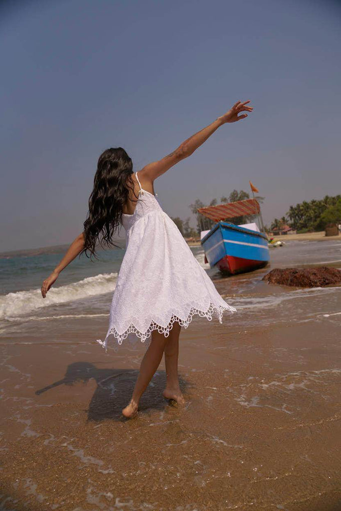 SCALLOPED EMBROIDERED MINI - dash and dot dash and dot