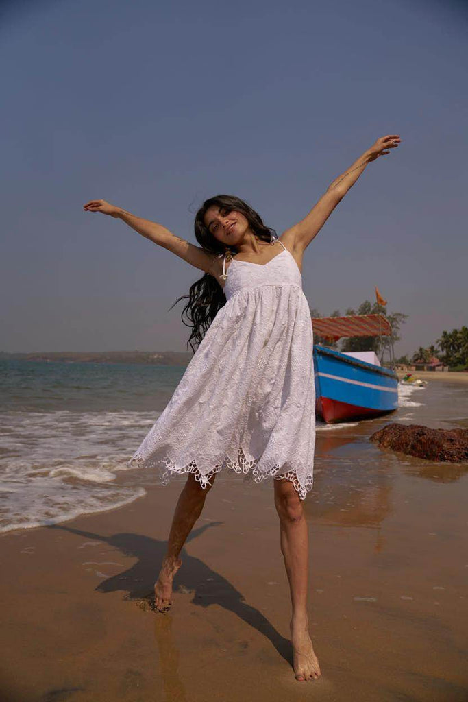 SCALLOPED EMBROIDERED MINI - dash and dot dash and dot