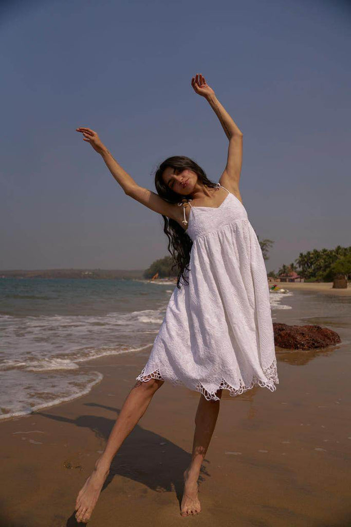 SCALLOPED EMBROIDERED MINI - dash and dot dash and dot