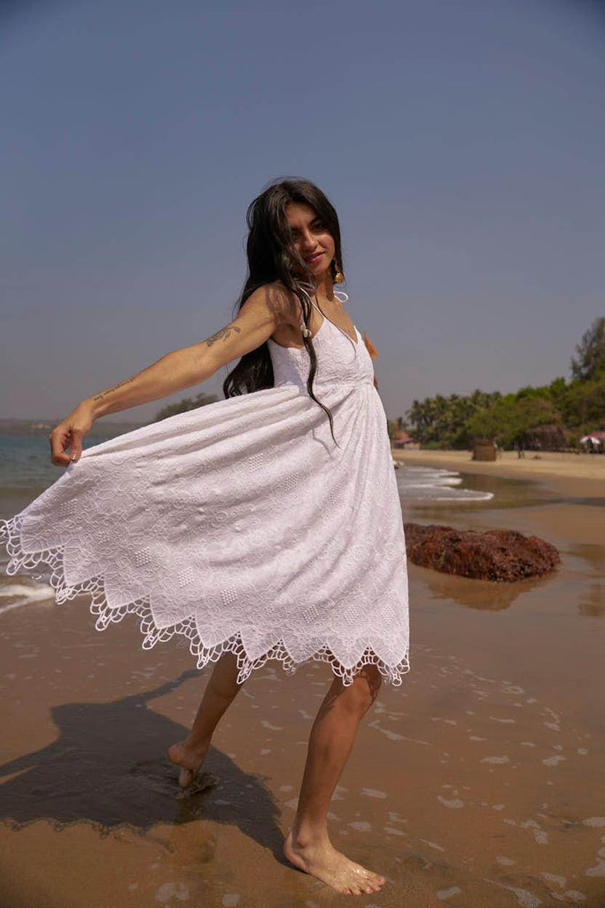 SCALLOPED EMBROIDERED MINI - dash and dot dash and dot