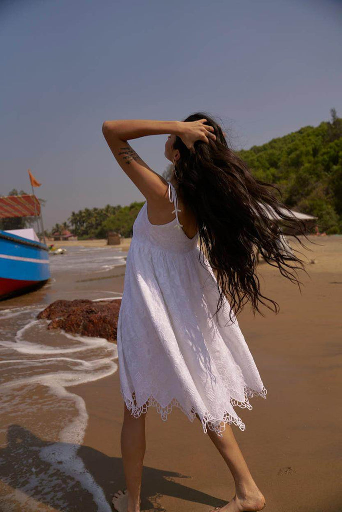 SCALLOPED EMBROIDERED MINI - dash and dot dash and dot