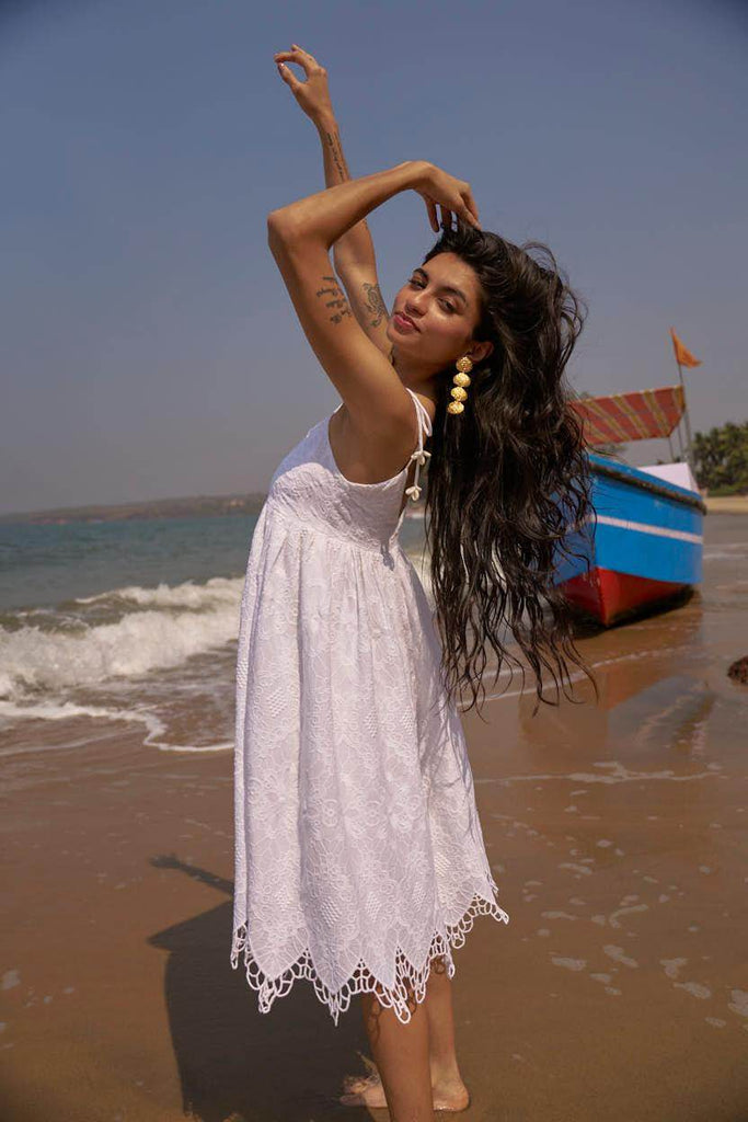 SCALLOPED EMBROIDERED MINI - dash and dot dash and dot