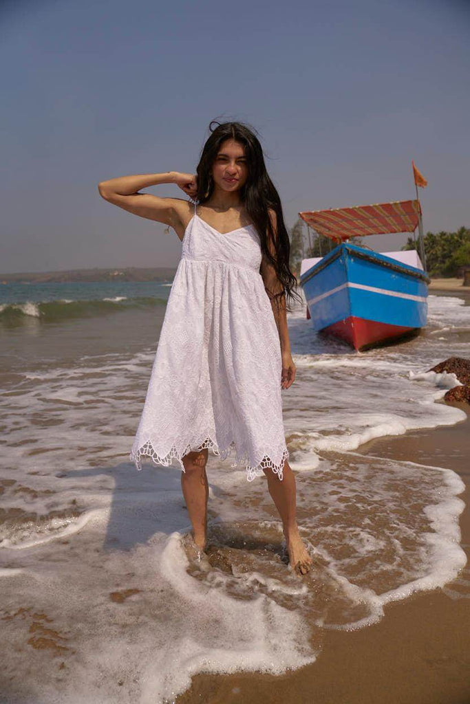 SCALLOPED EMBROIDERED MINI - dash and dot dash and dot