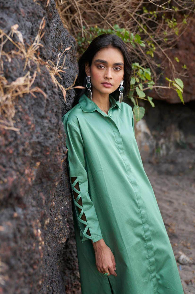 CRISS CROSS COTTON MIDI - dash and dot dash and dot