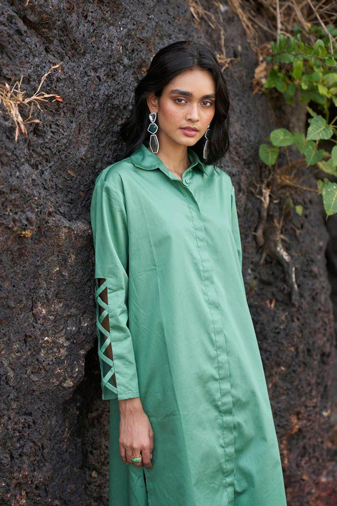 CRISS CROSS COTTON MIDI - dash and dot dash and dot