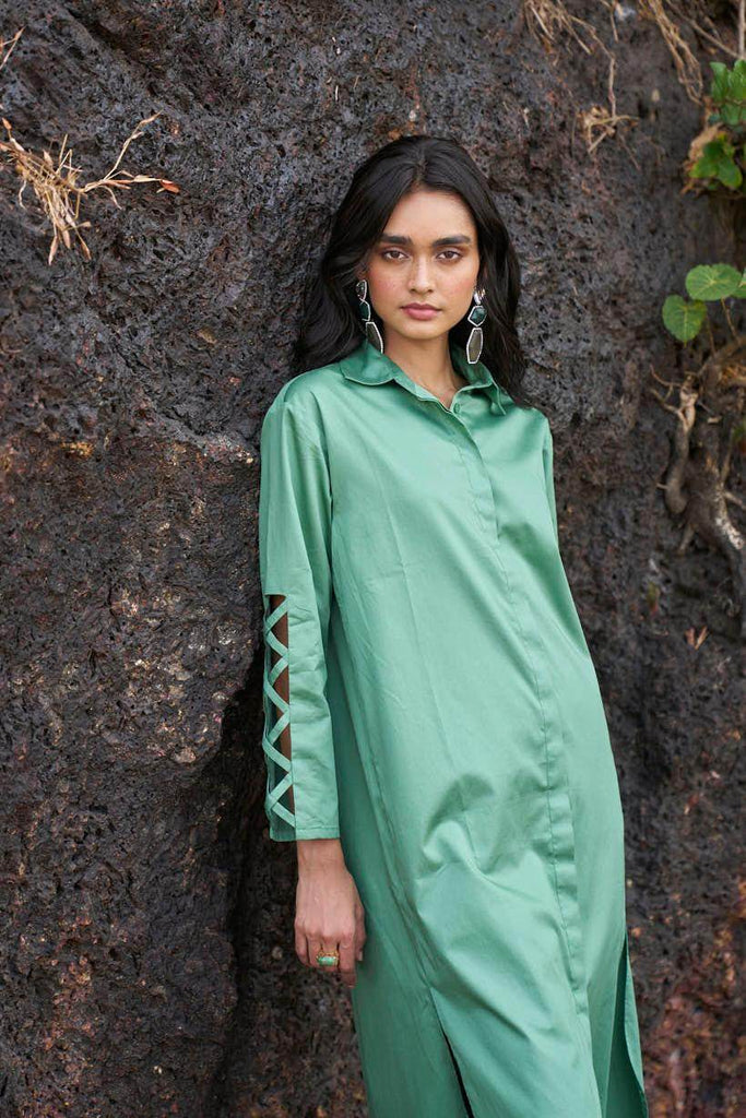 CRISS CROSS COTTON MIDI - dash and dot dash and dot