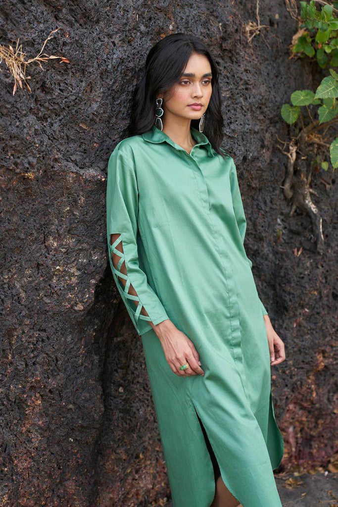 CRISS CROSS COTTON MIDI - dash and dot dash and dot