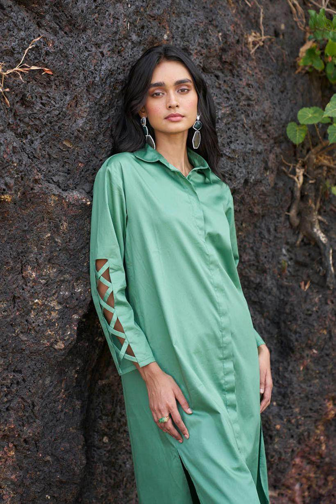 CRISS CROSS COTTON MIDI - dash and dot dash and dot