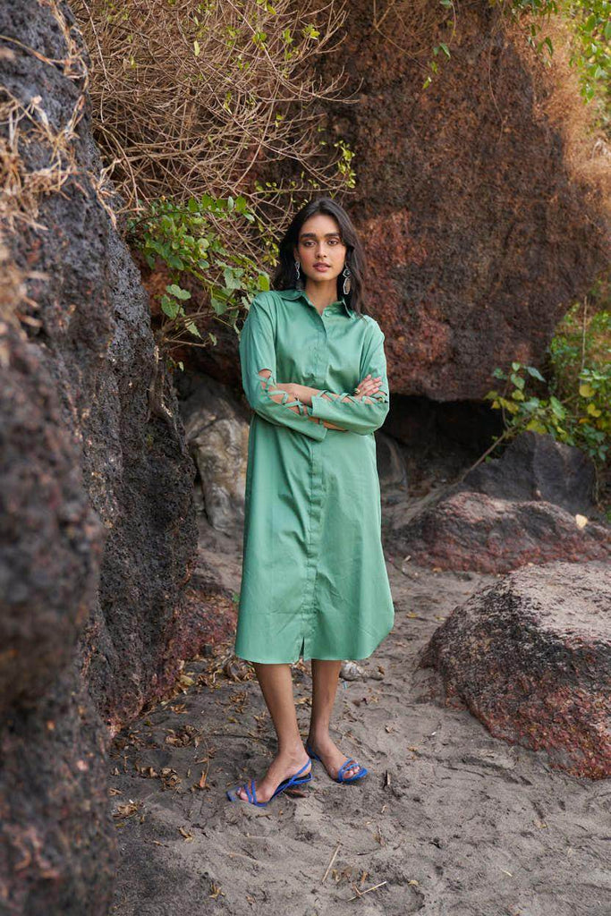 CRISS CROSS COTTON MIDI - dash and dot dash and dot