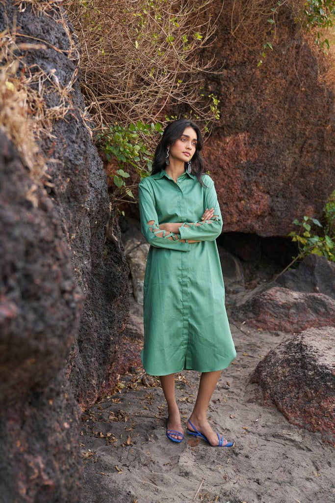 CRISS CROSS COTTON MIDI - dash and dot dash and dot