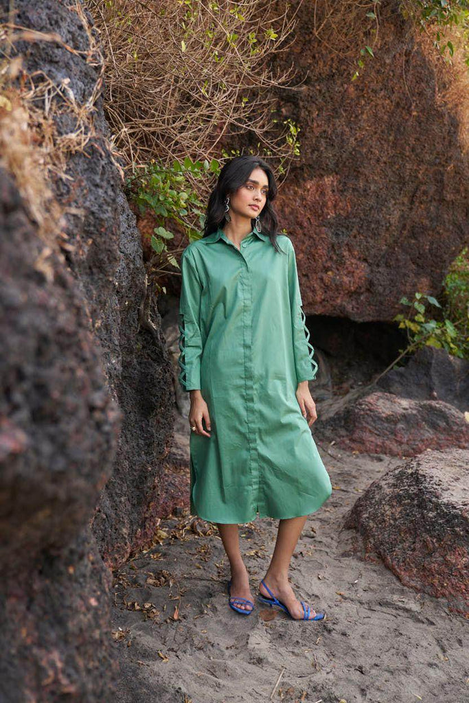 CRISS CROSS COTTON MIDI - dash and dot dash and dot