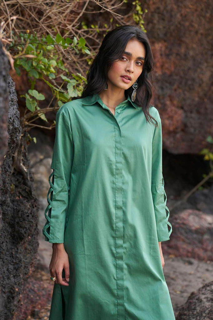 CRISS CROSS COTTON MIDI - dash and dot dash and dot