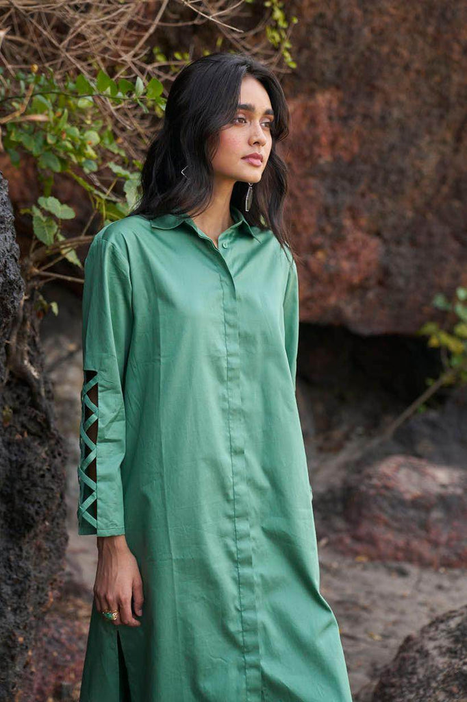 CRISS CROSS COTTON MIDI - dash and dot dash and dot