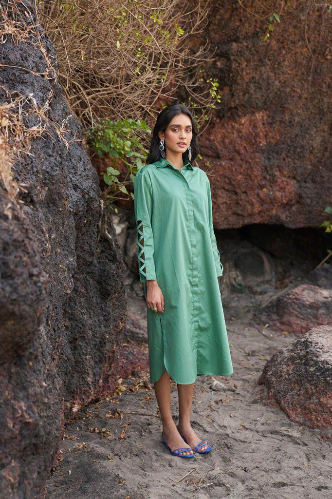 CRISS CROSS COTTON MIDI - dash and dot dash and dot