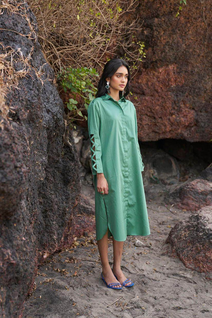 CRISS CROSS COTTON MIDI - dash and dot dash and dot