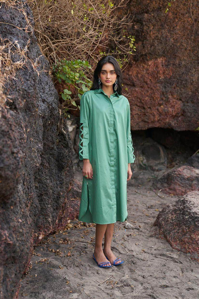 CRISS CROSS COTTON MIDI - dash and dot dash and dot