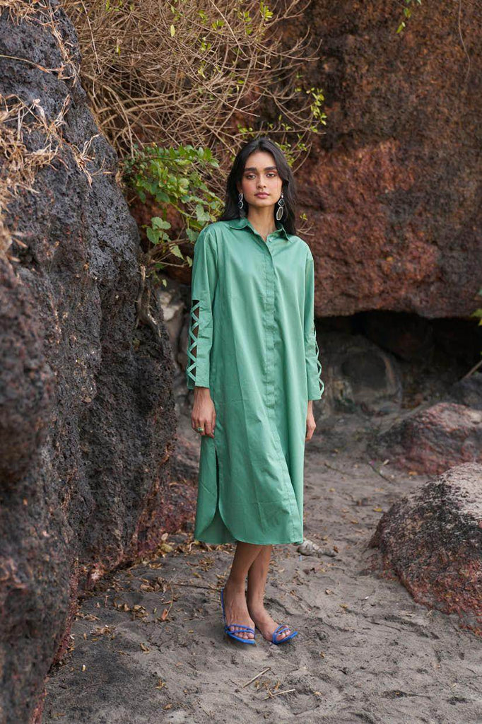 CRISS CROSS COTTON MIDI - dash and dot dash and dot